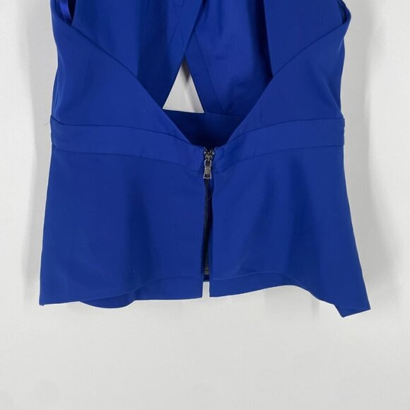 BCBGMaxazria blue halter top open back sz S - Picture 12 of 14